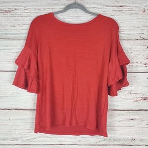 Flared sleeve Blouse red